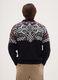 Blue regular fit pullover with jacquard pattern_3