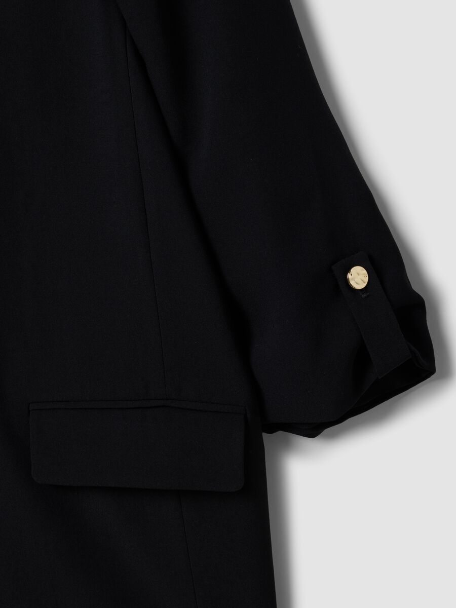 Black regular-fit blazer with lining and classic lapels_1