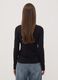 T-shirt nera in viscosa elasticizzata con arricciatura frontale slim fit_3