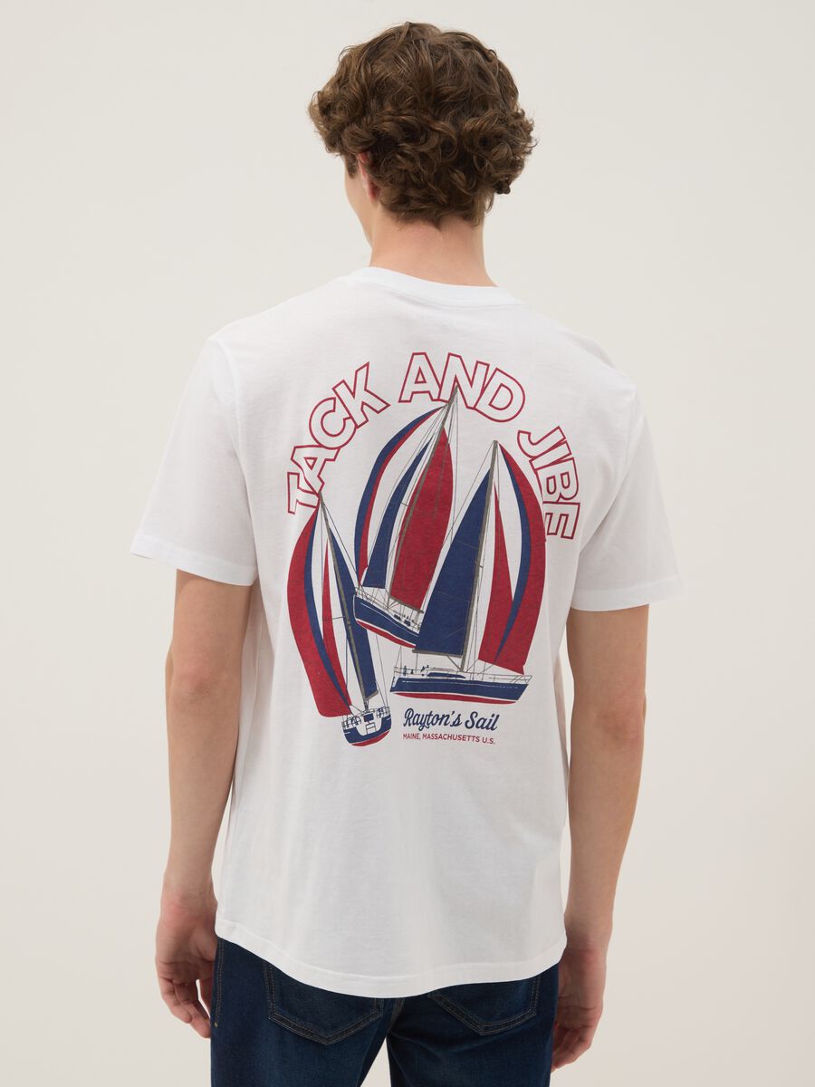 White pure cotton T-shirt with print_2