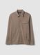 Breathable brown cotton-blend shacket with regular collar and fit_0