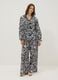 Multicoloured pure cotton long trousers with floral print_0