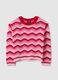Striped pullover with openwork design_0