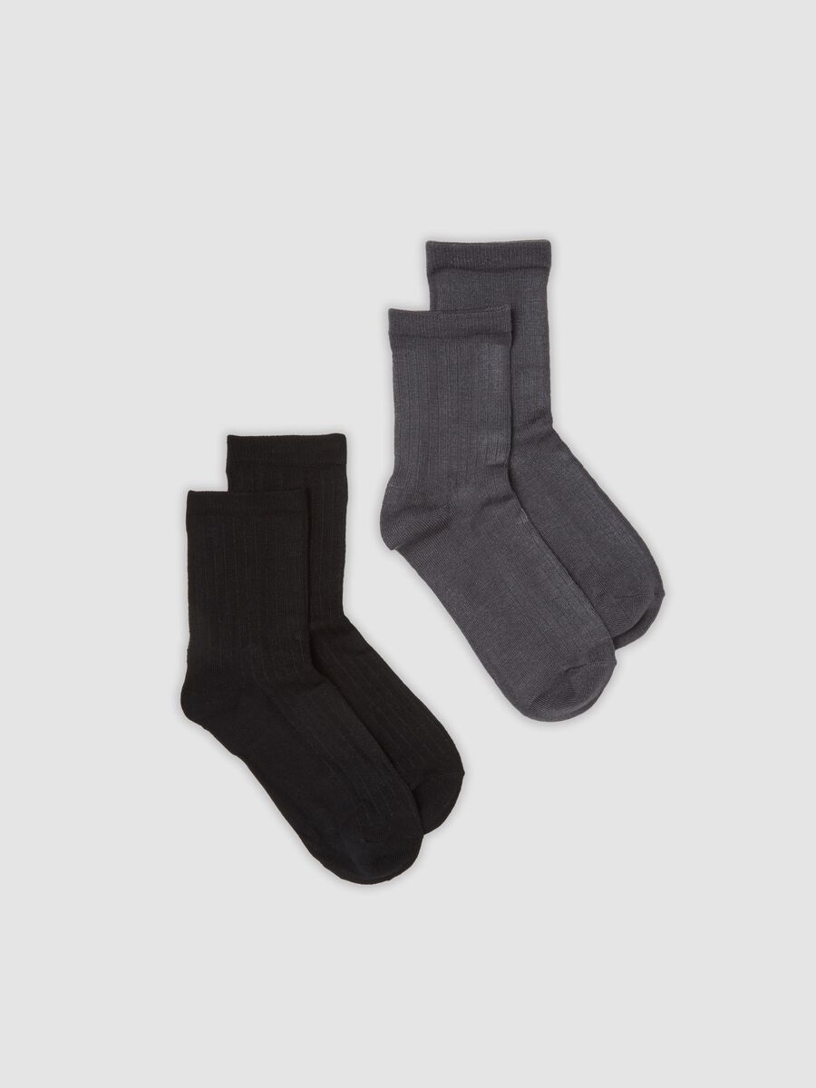 Two-pack of grey and black stretch socks_0