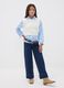 Girls' blue culotte jeans in stretch cotton_1