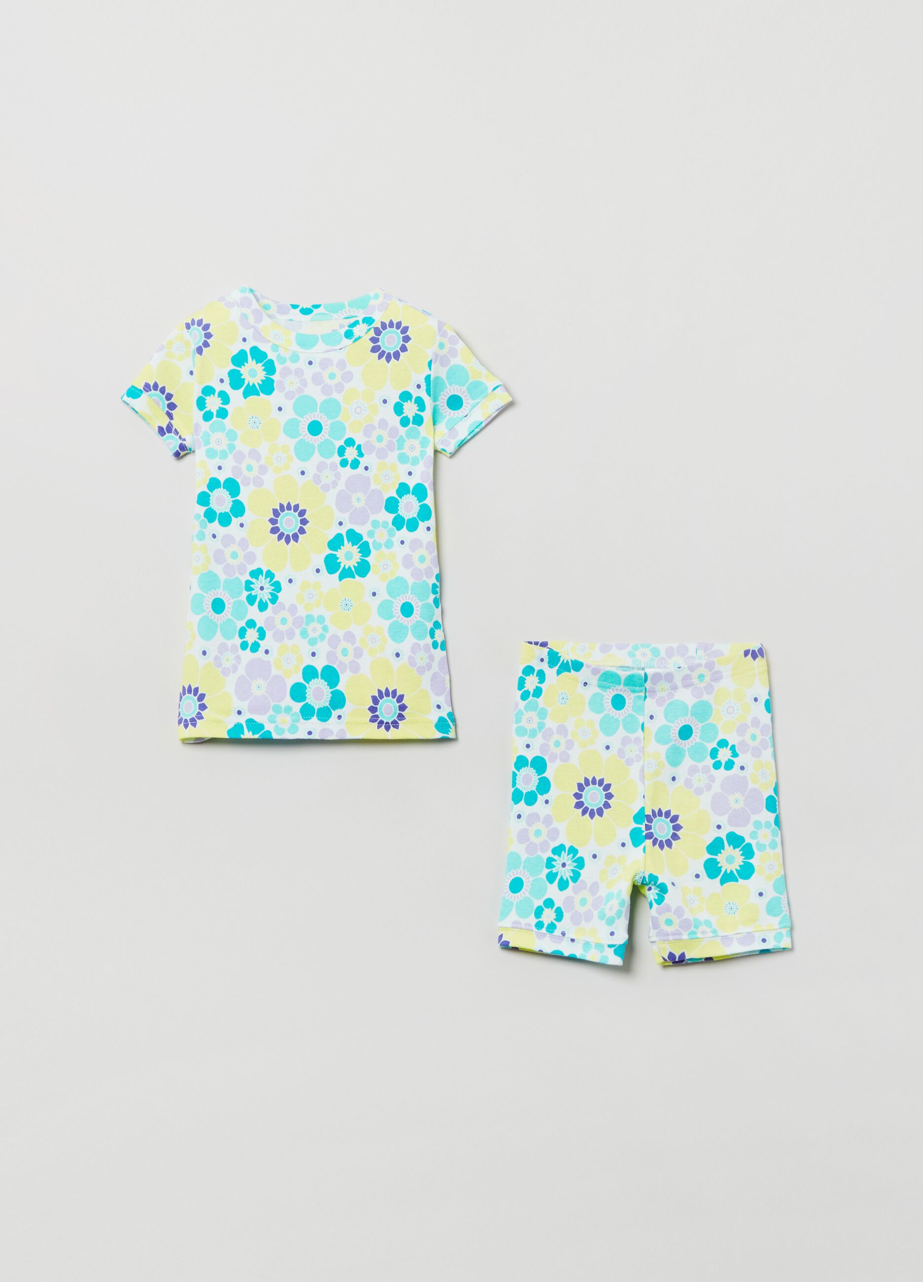 Pijama de algodón orgánico con estampado floral