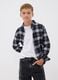 Black checked pure cotton regular-fit shirt for boys_1