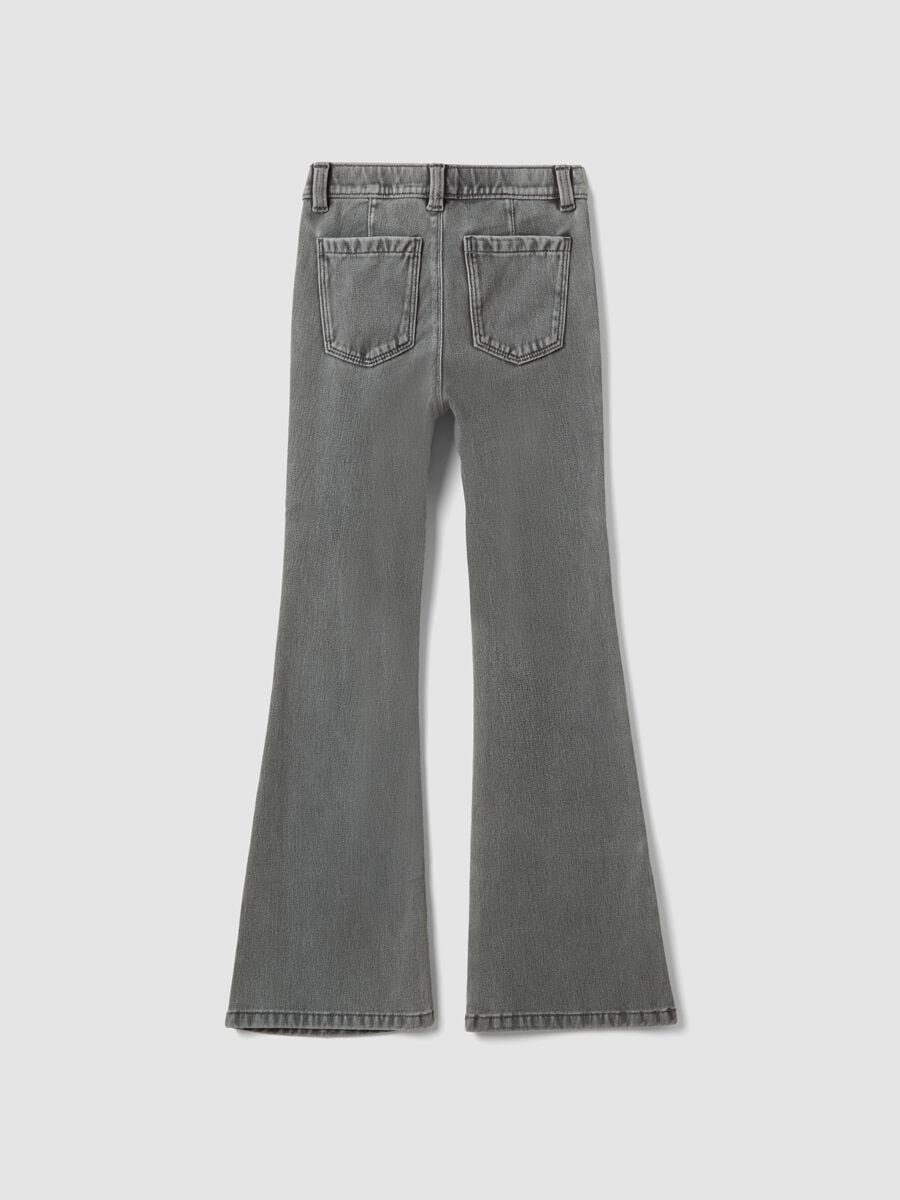 Graue M&auml;dchen-Jeggings in Flared Fit aus Stretch-Baumwolle_1