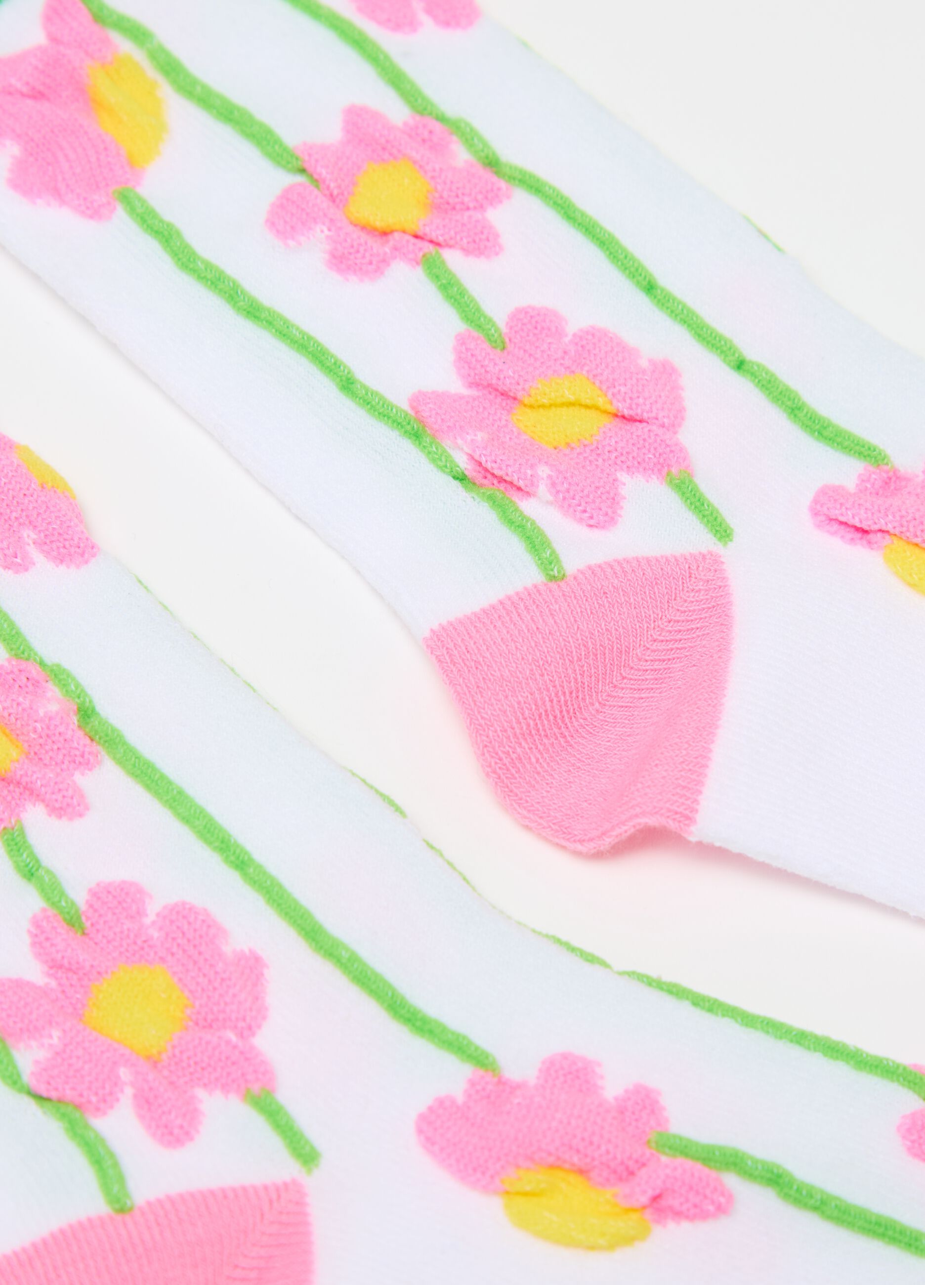Calcetines elásticos con estampado flores