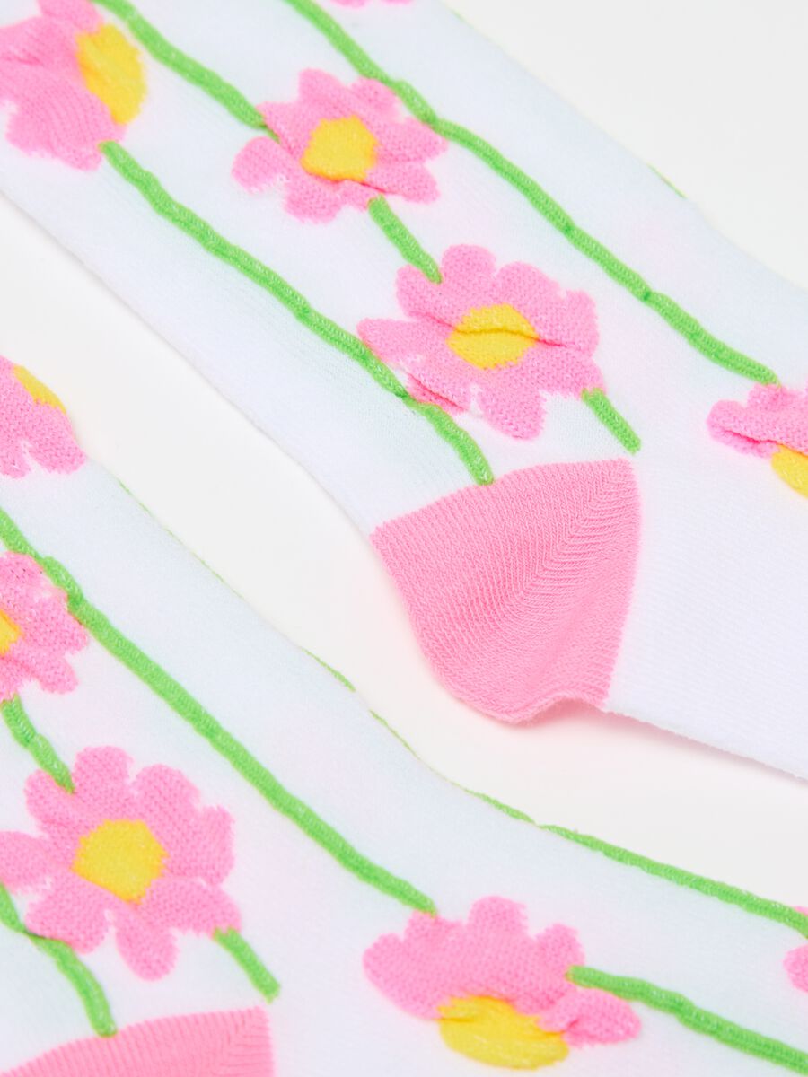 Calcetines elásticos con estampado flores_1