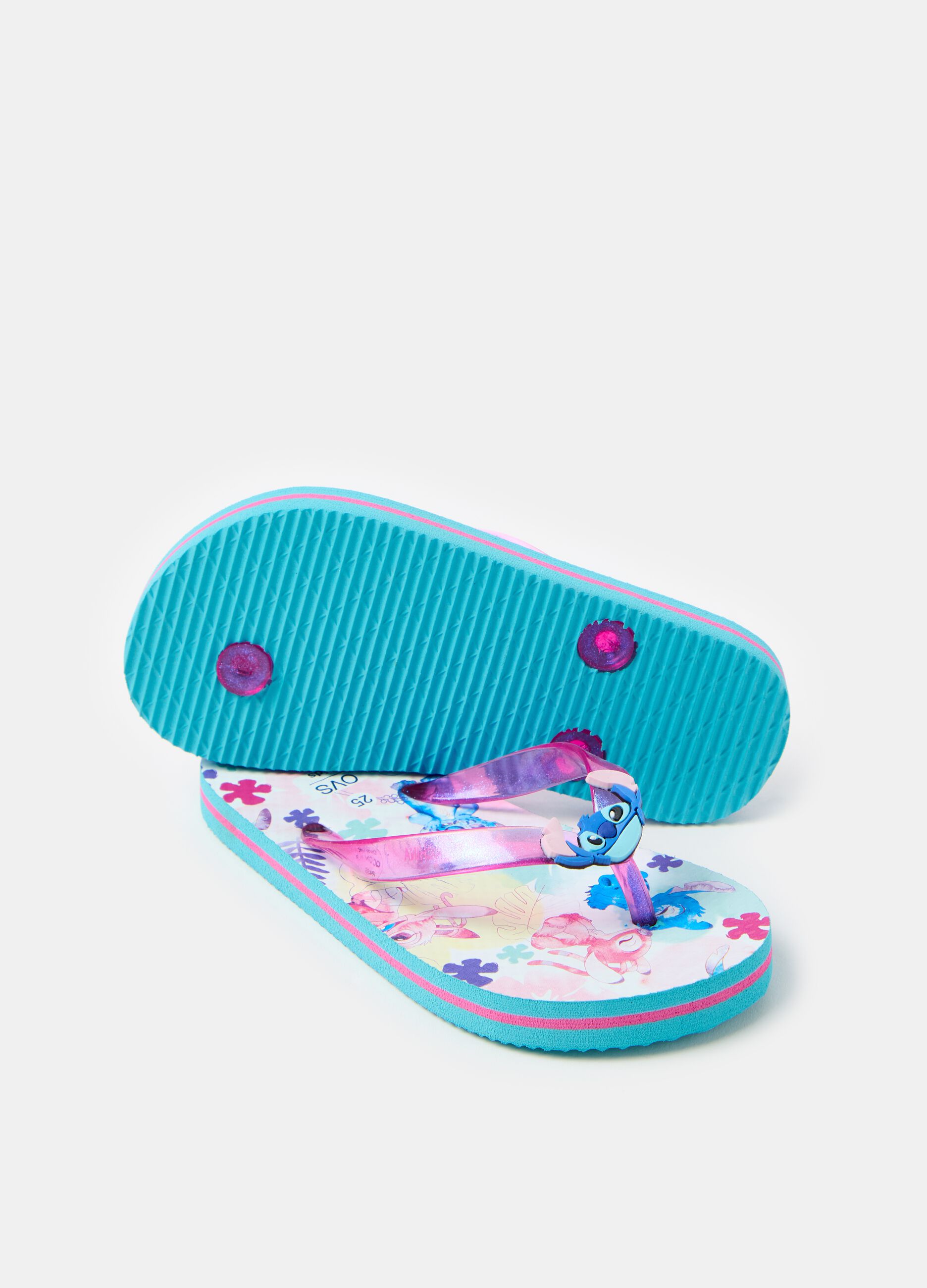 Thong sandals with Stitch print