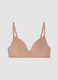 Beige stretch cotton bra with light padding_4