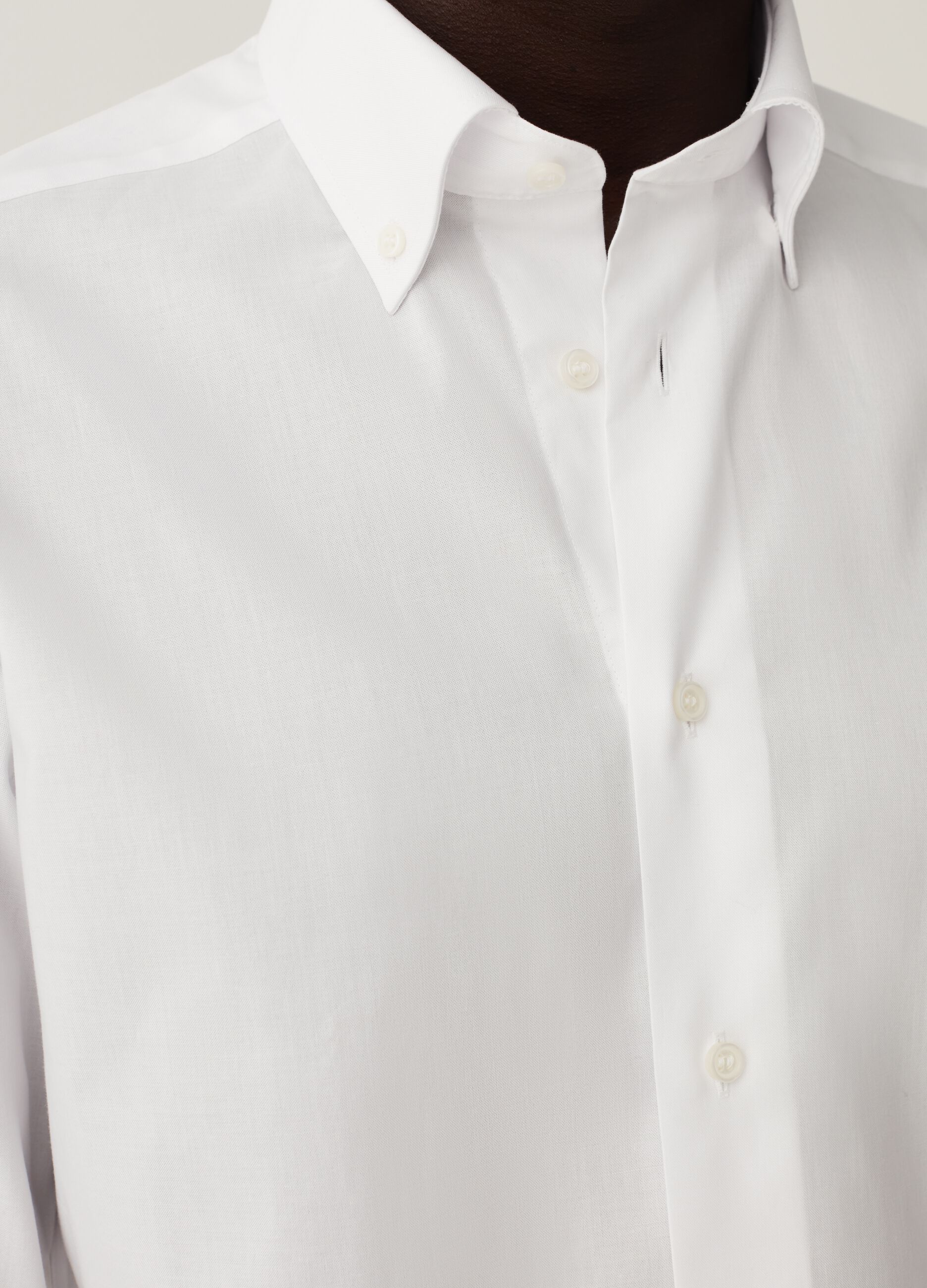 Slim-fit shirt with in cotton with button-down collar_3