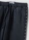 Graue Wide-Leg-Jogger aus Baumwollmix mit Strass_1
