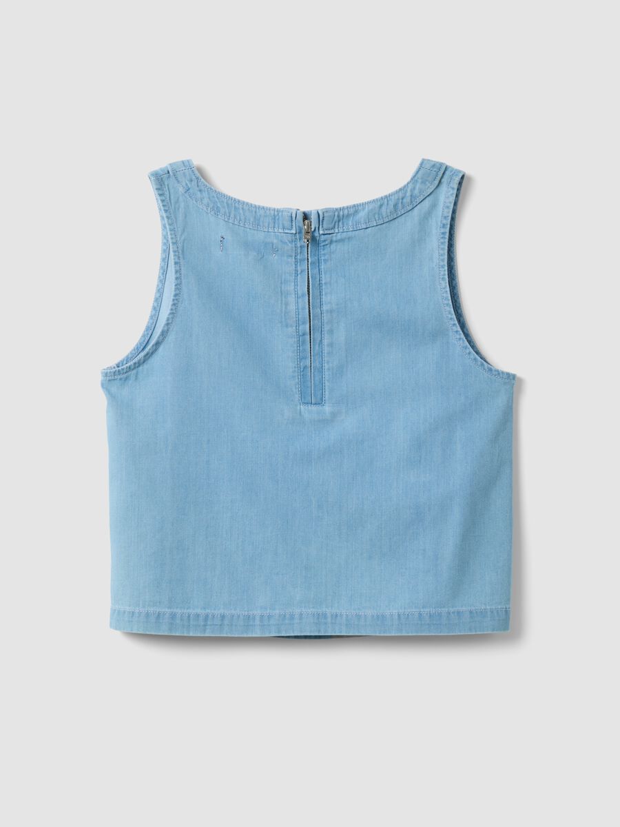 Hellblaue Bluse aus reiner Baumwolle_4