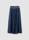 Wide-leg blue formal trousers in pure lyocell with embroidered waistband_4