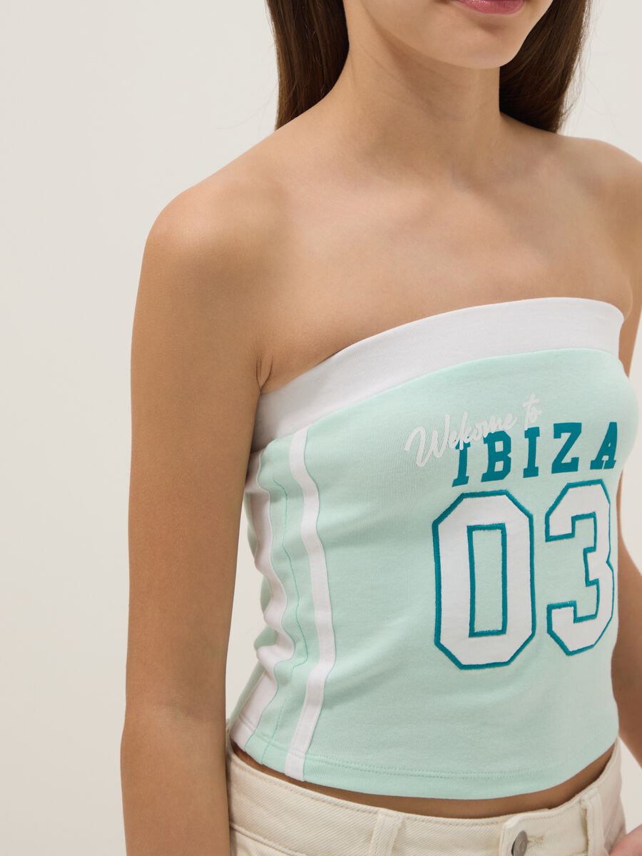 Top fitted multicolour stretch cotton for girls with print_2