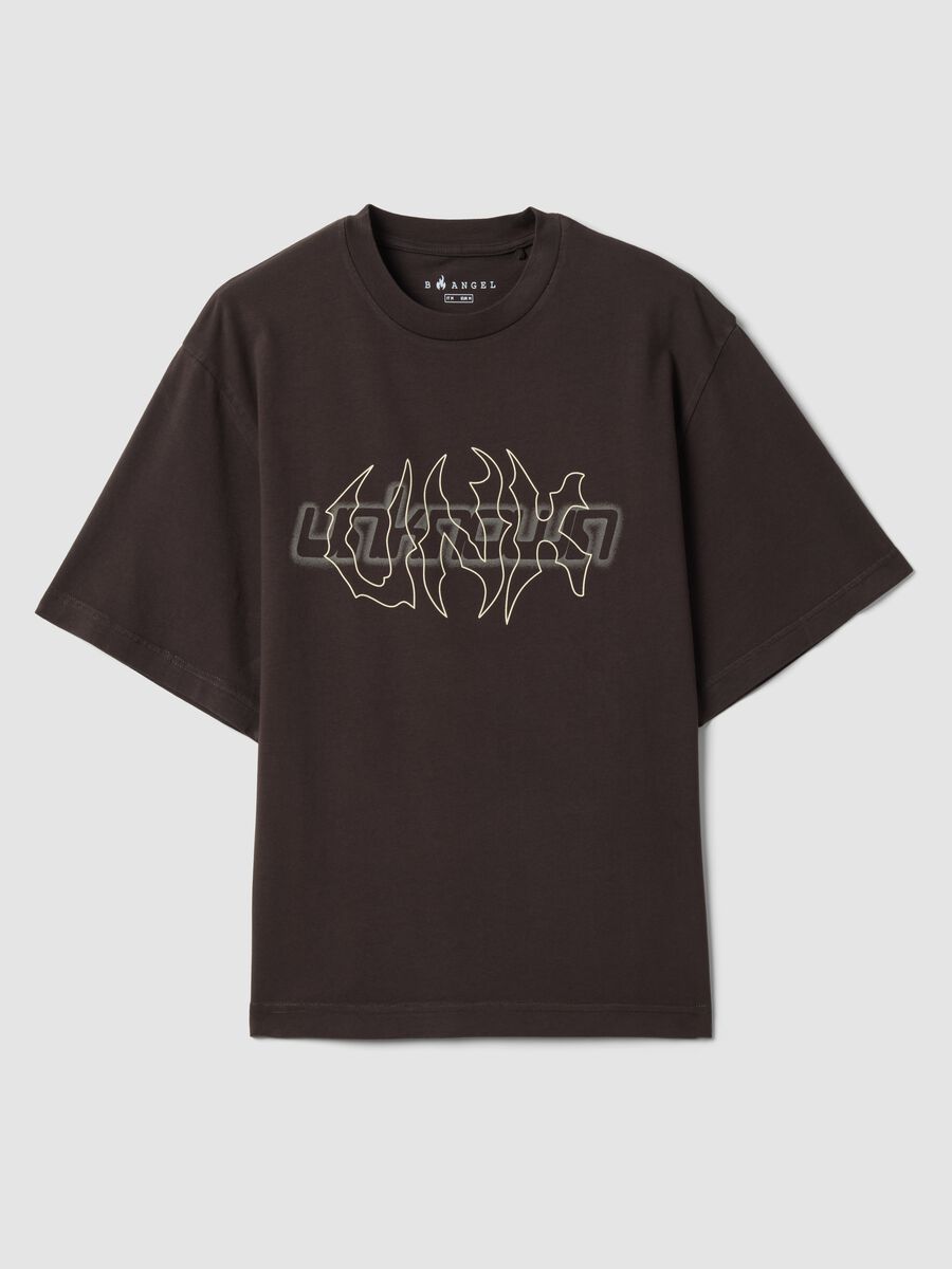 Brown short-sleeve pure cotton T-shirt_0