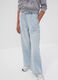 Jeans azzurri wide leg in misto cotone e viscosa per ragazza_2