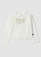 White long-sleeved stretch cotton T-shirt with print_0