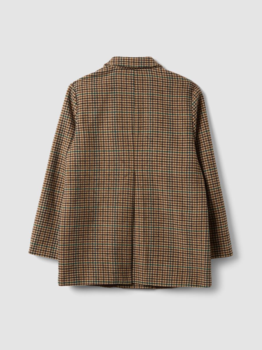 Brown checked wool-blend blazer_2