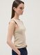 Beige fitted ribbed stretch-cotton tank top_0