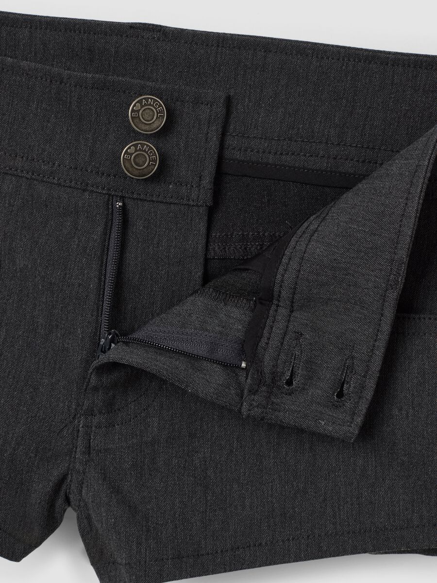 Grey stretch viscose skinny-fit shorts_2