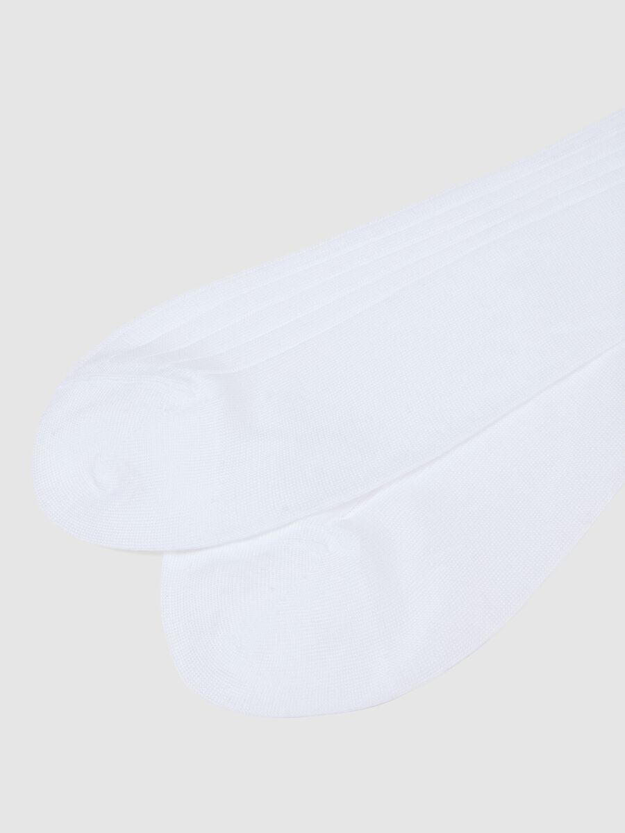 Bipack calze lunghe in puro cotone bianco_2