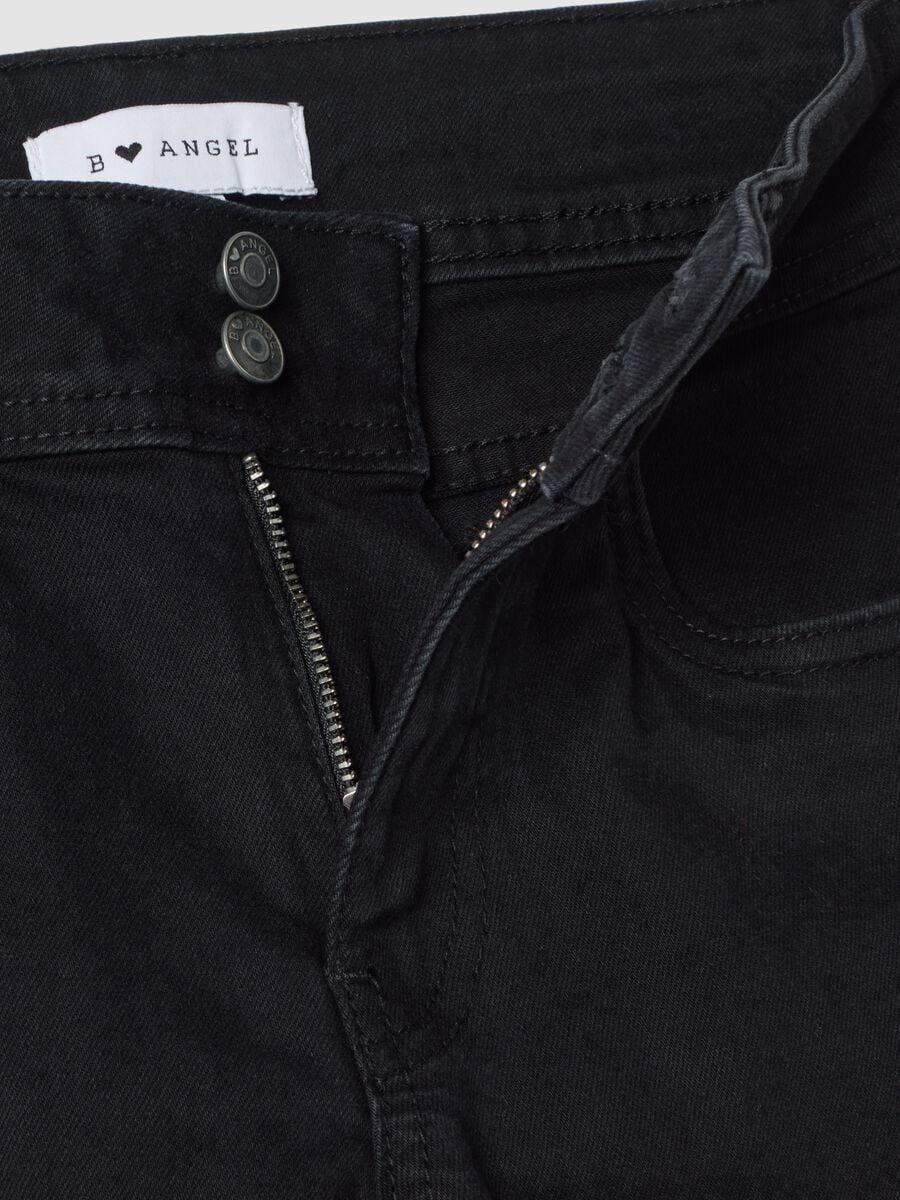 Black flared stretch-cotton jeans_1