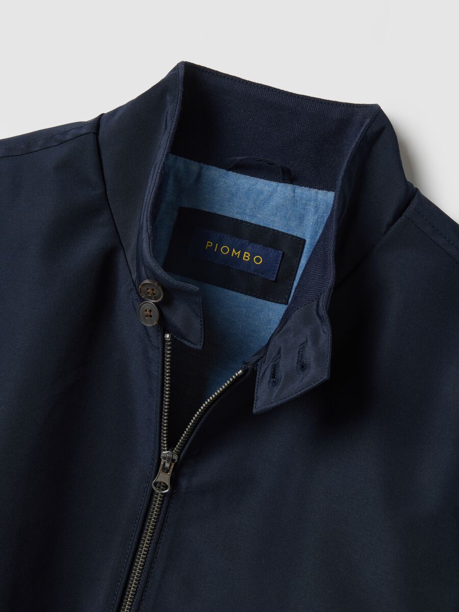Regular fit blue jacket with zip_5