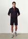 Black cotton-blend sweatshirt with crew neck and zip, regular fit_1