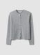 Cardigan grigio girocollo in misto lyocell e lana over fit_0