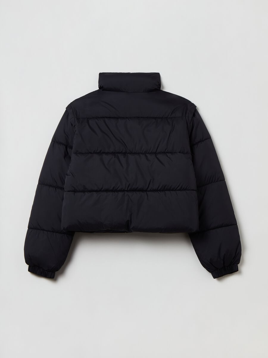 Short down jacket with high neck_1
