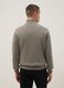 Grey cotton blend sweatshirt regular fit with half zip_2
