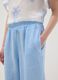 Light blue pure linen wide-leg trousers with a regular fit_3
