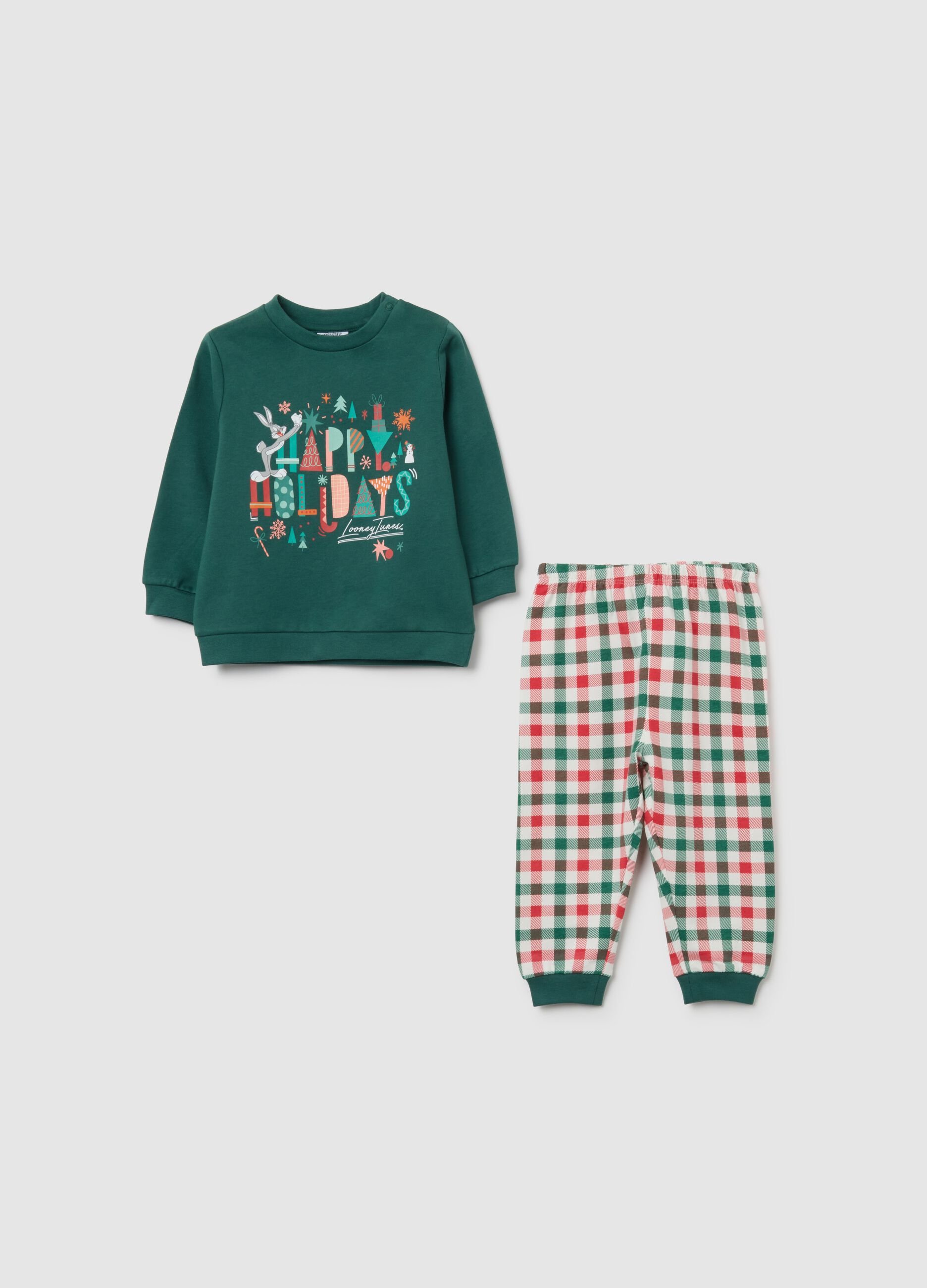 Neugeborenes Weihnachts-Pyjama aus reiner mehrfarbiger Baumwolle, regul&auml;re Passform