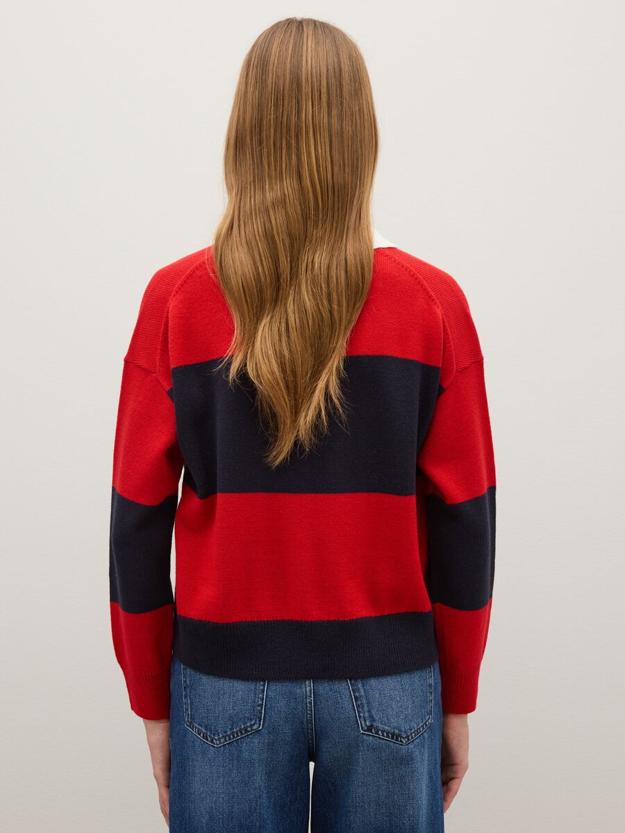 Blue and red striped oversized sweater_2