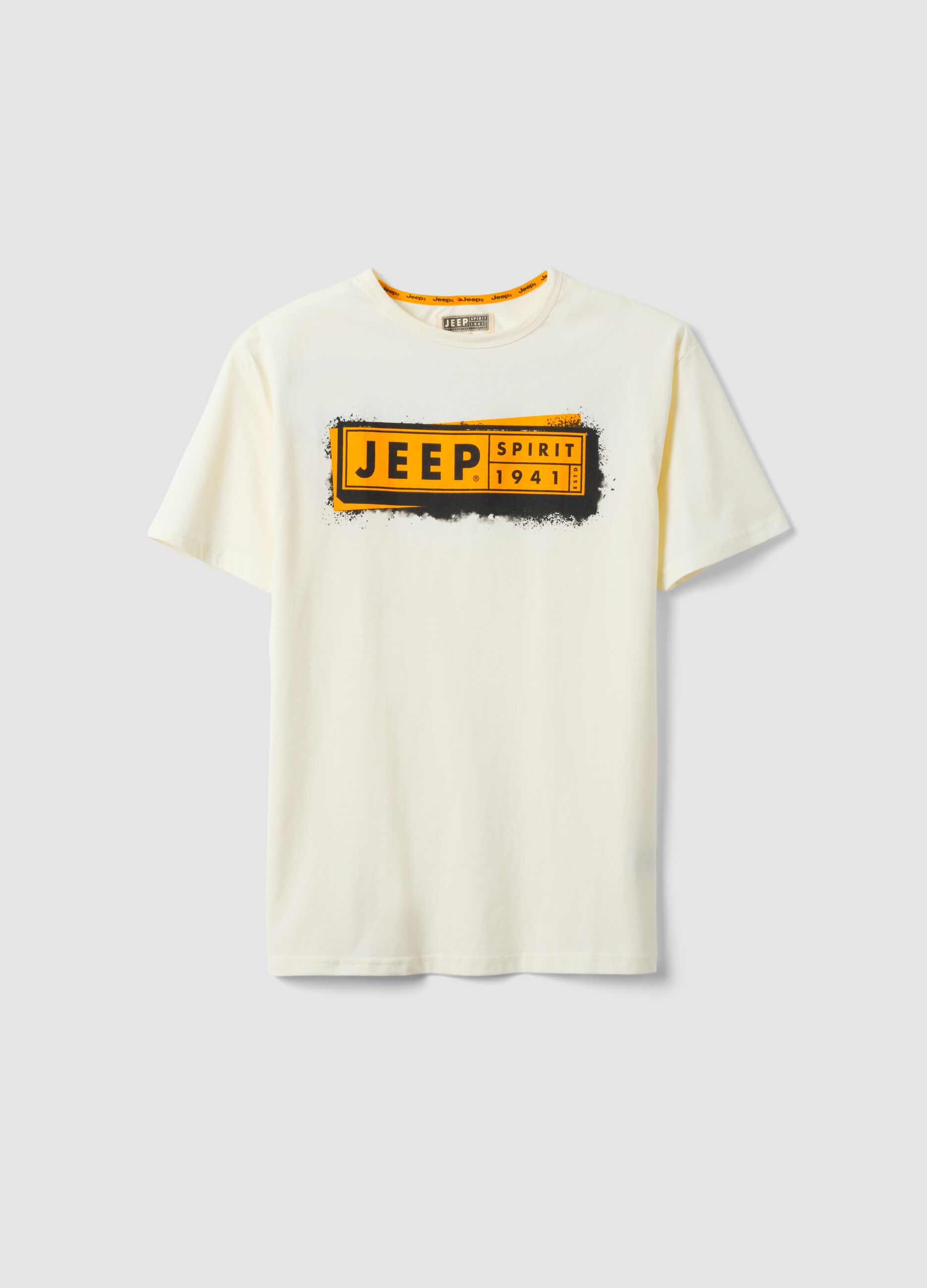 Camiseta branca de crian&ccedil;a em puro algod&atilde;o regular fit com estampado