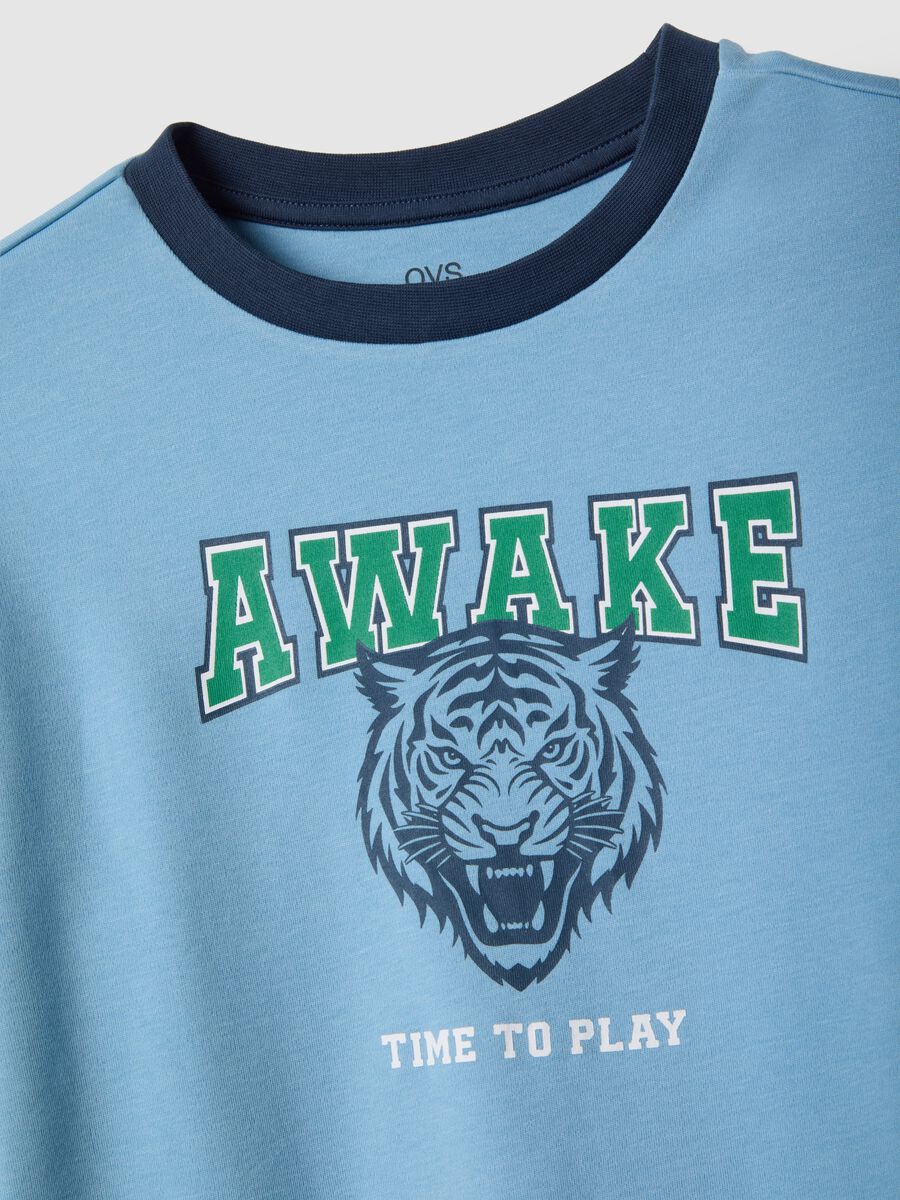 Multicoloured pure cotton regular fit pyjamas for kids with print_2