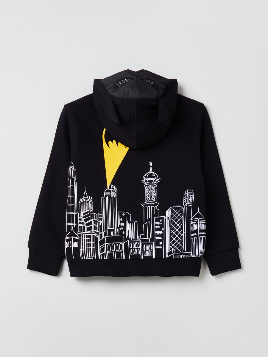 Full-zip sweatshirt with hood and Batman print_1