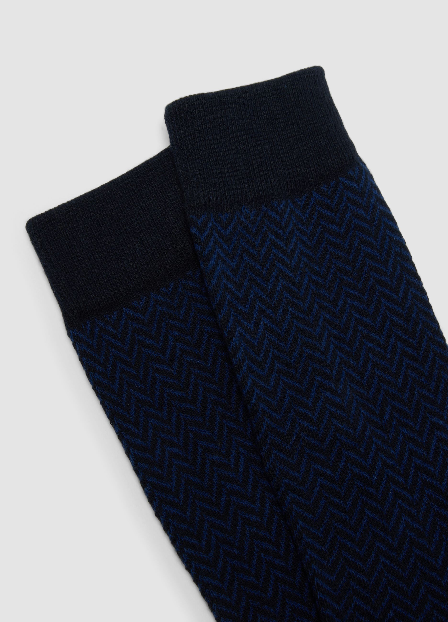 3er-Pack blaue Mid-Crew-Socken aus elastischer Bio-Baumwolle