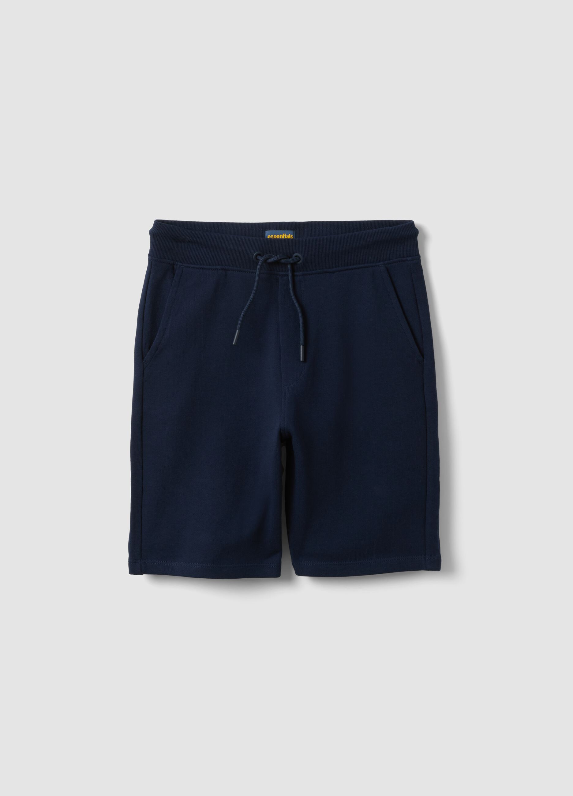 Boys&rsquo; blue pure cotton shorts, relaxed fit