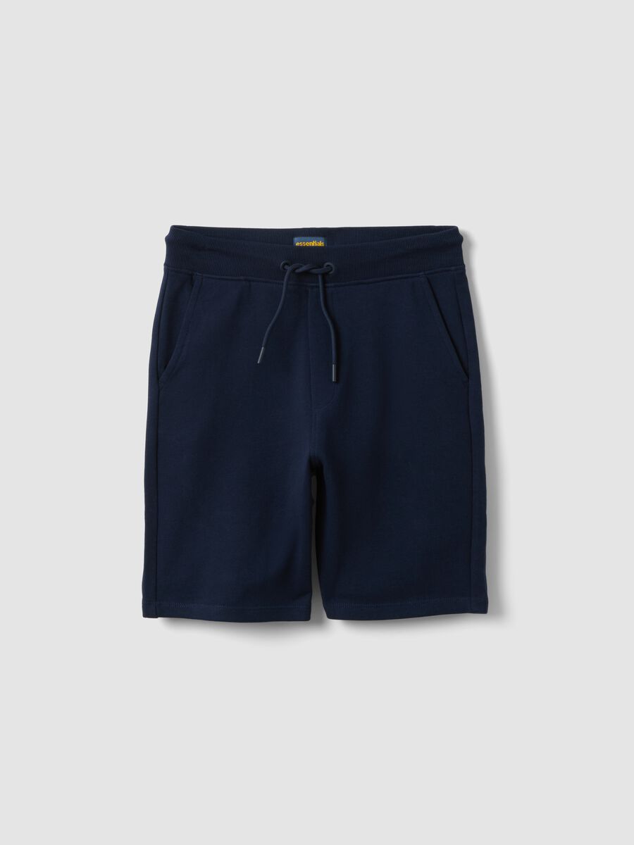 Boys&rsquo; blue pure cotton shorts, relaxed fit_0