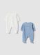 2-pack of blue and white cotton-blend sleepsuits for baby_0