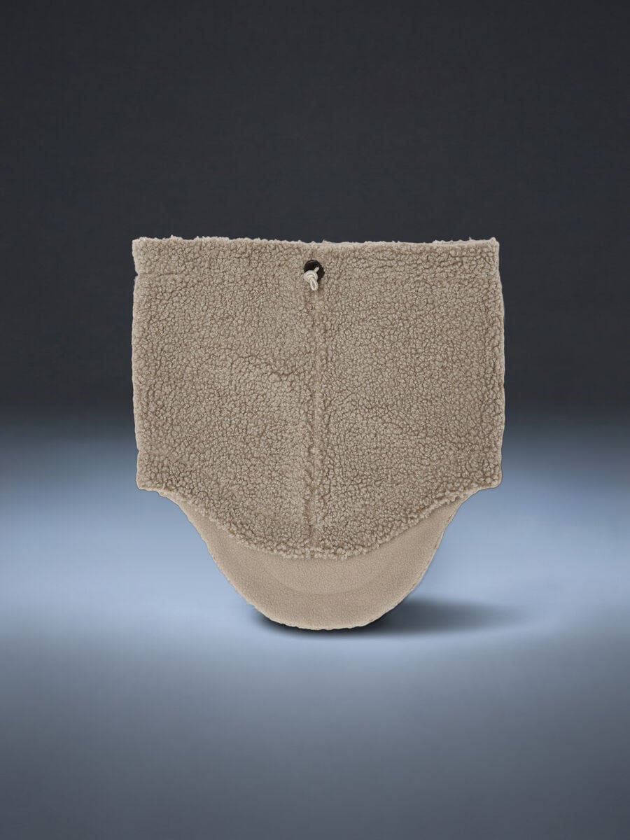 Beige teddy-effect neck warmer with drawstring ALTAVIA WITH DEBORAH COMPAGNONI_0