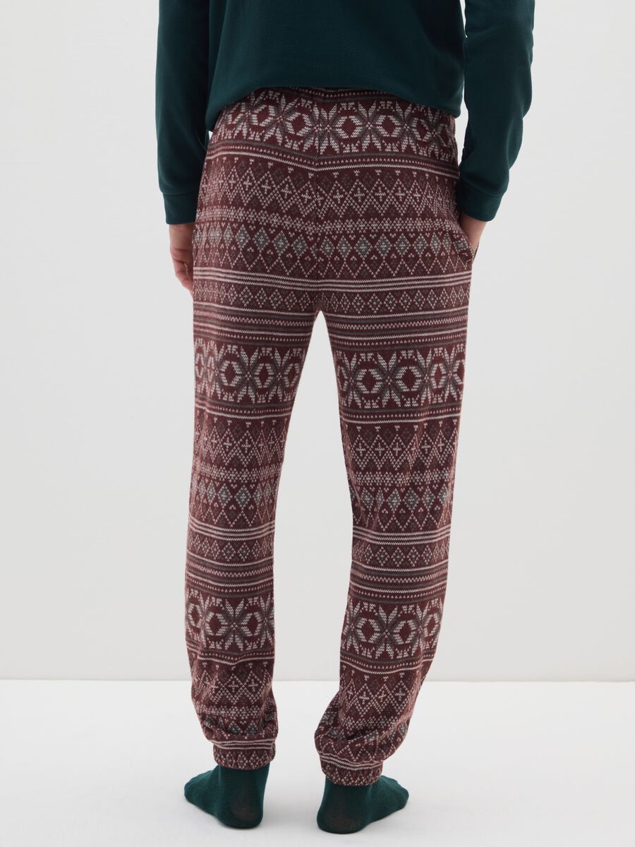 Multicolour regular fit pyjama trousers with geometric pattern_2