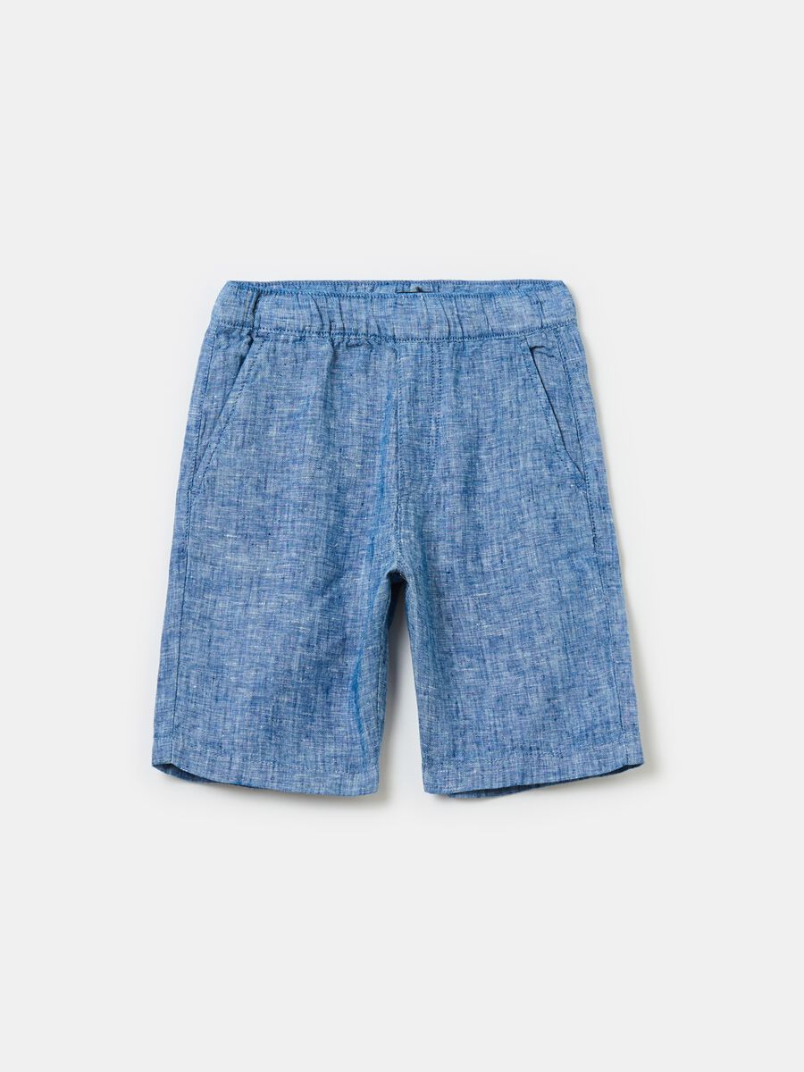 Linen Bermuda shorts with pockets_4