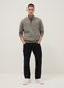 Grey cotton blend sweatshirt regular fit with half zip_0