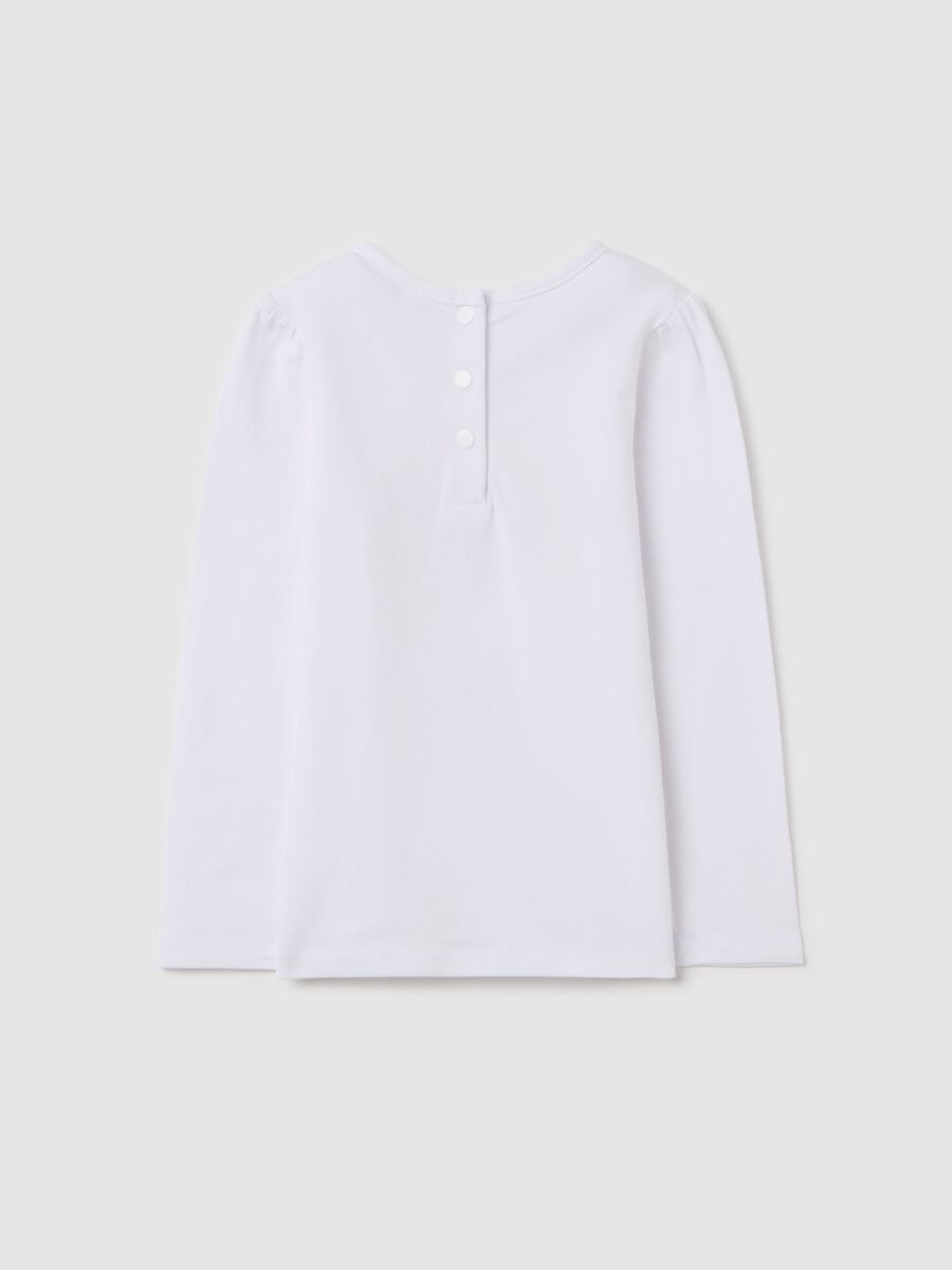 Long-sleeved T-shirt with diamant&eacute;s and rainbow print_1