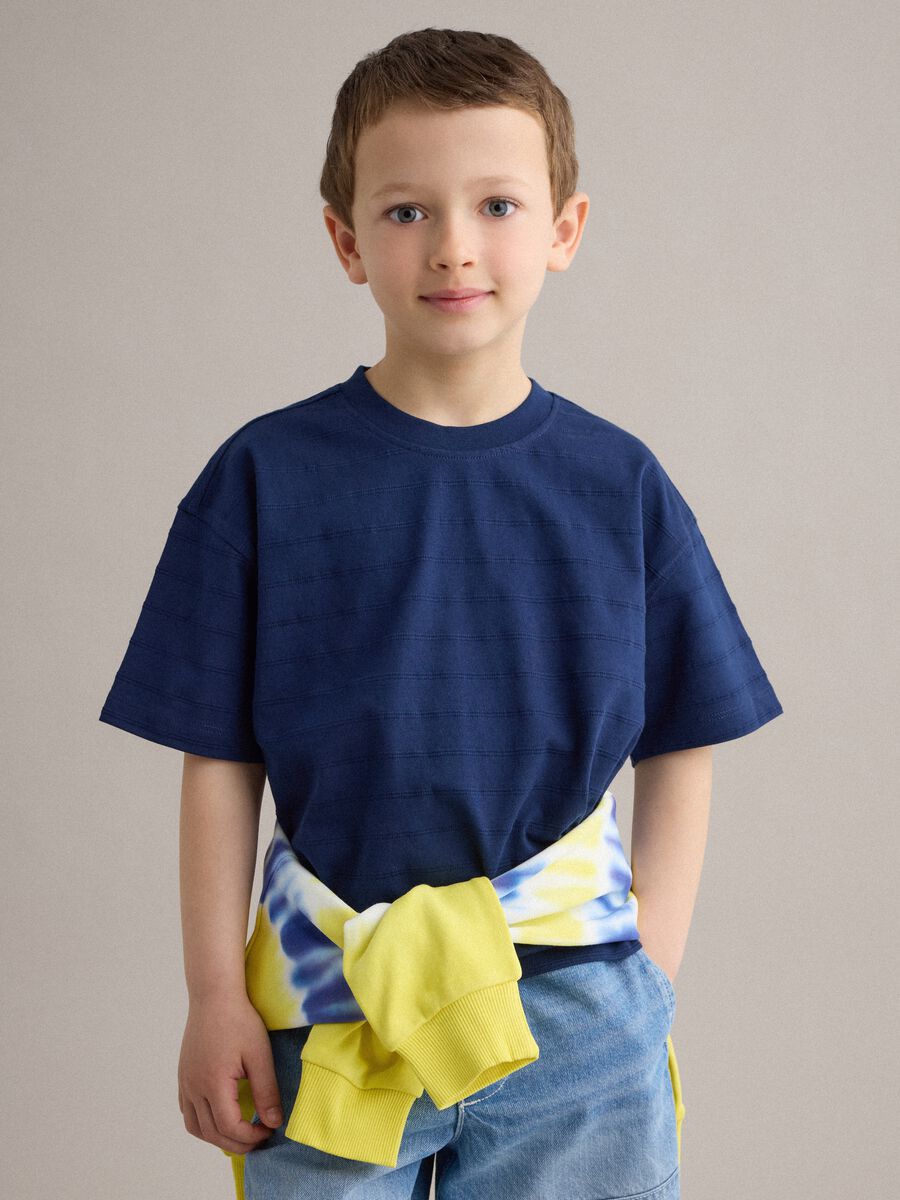 Children's Regular Fit Blue Pure Cotton T-shirt_0